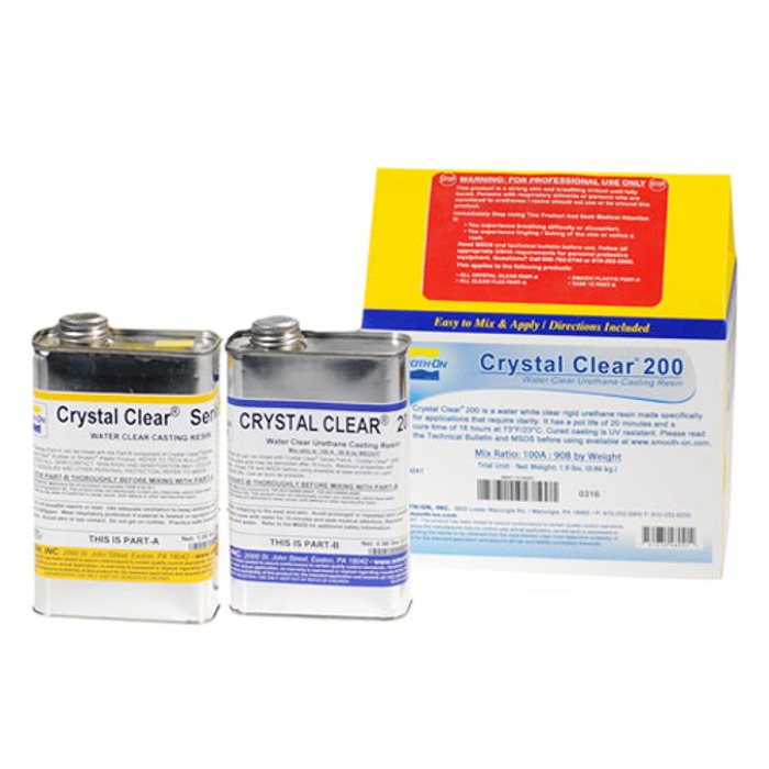 Crystal Clear 200 (0.86kg) - 고투명 무발포 우레탄 레진(황변차단 성분 포함)